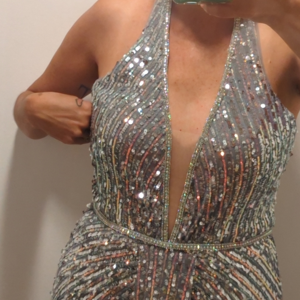 Formal Sequin halter dress